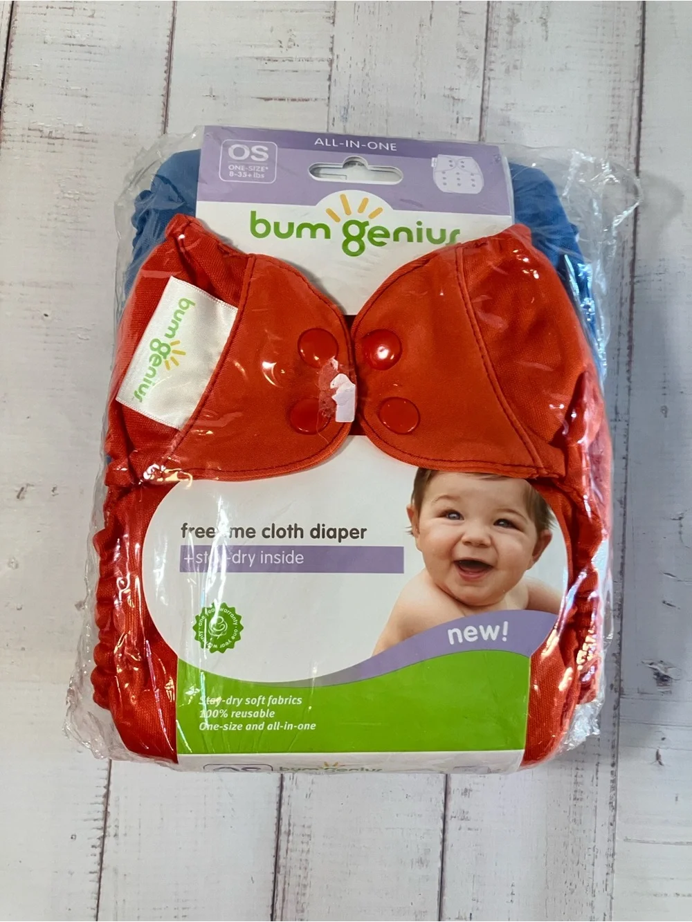 BumGenius Freetime Cloth Diapers One Size AIO Snap 2-Pack Sassy Moonbeam New